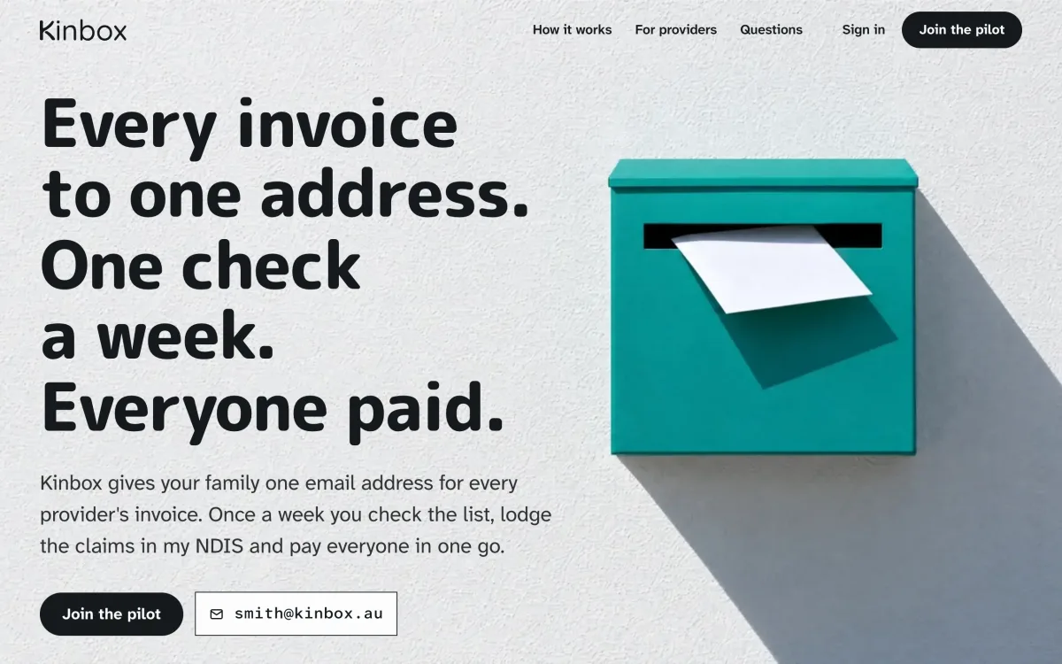 The Kinbox home page